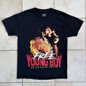 NBA Youngboy T Shirt Size Medium Black Graphic Short Sleeve Hip Hop Rap Tee